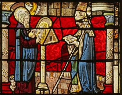 San Luca che dipinge un ritratto della Vergine Maria; anche un vescovo (San Pietro?) Rumilly da Unknown